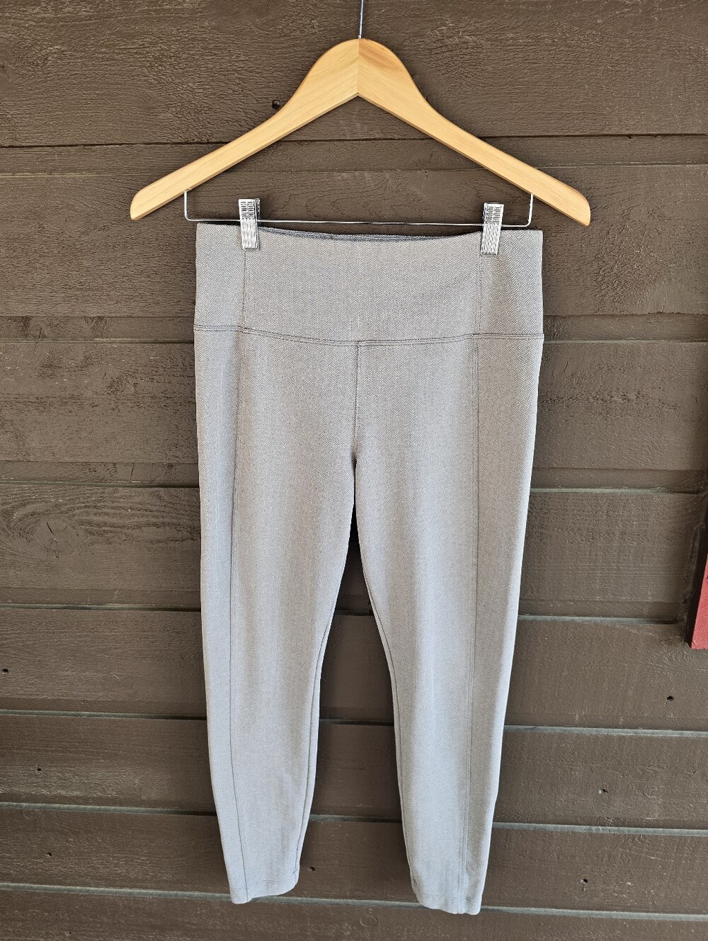 Athleta Delancey Herringbone High Rise Tight Leggings Gray Black Size S